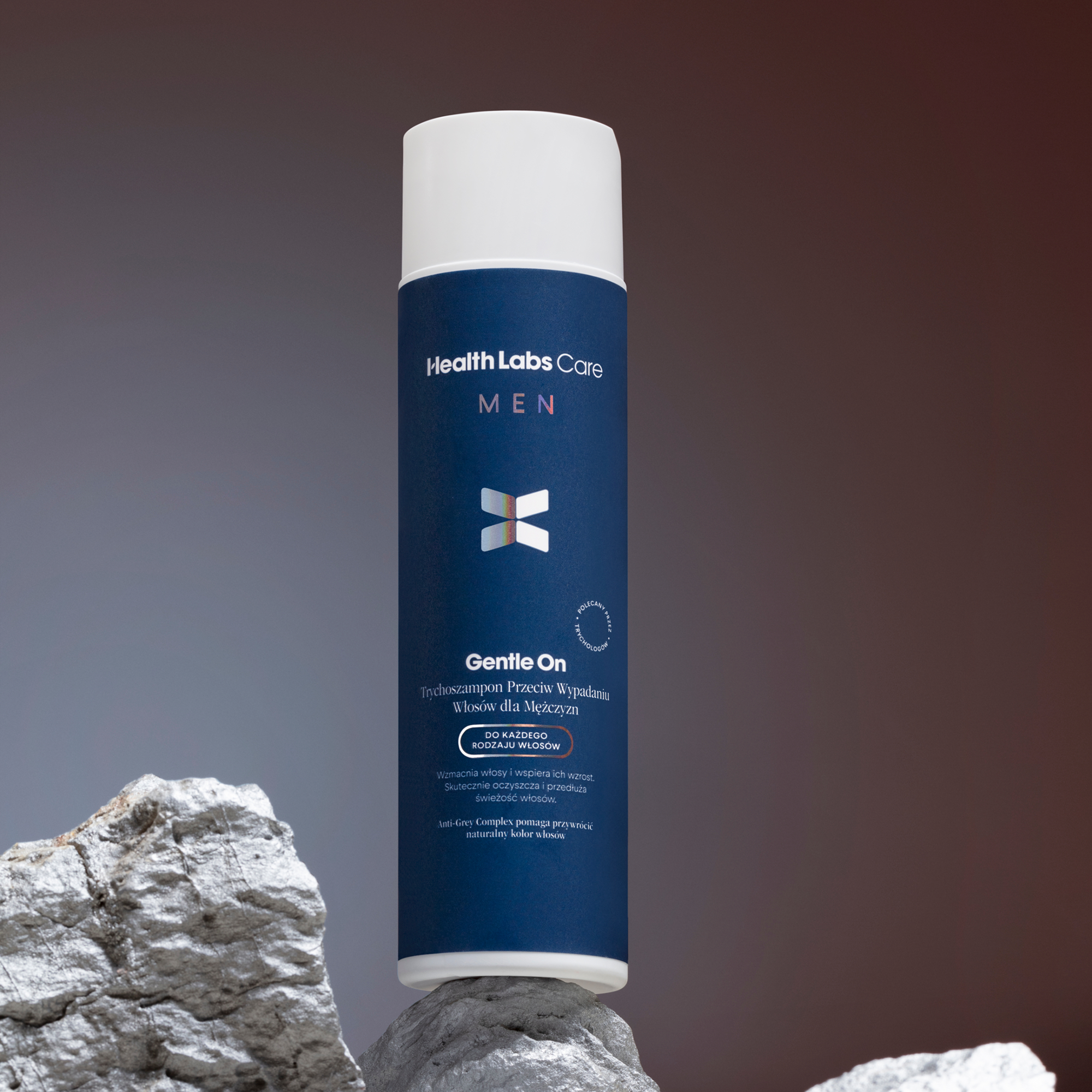 Health Labs Care, Gentle On, Trychoszampon przeciw wypadaniu włosów dla mężczyzn, 250 ml