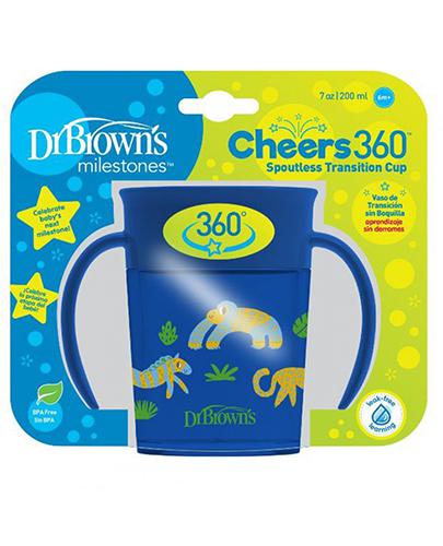 DR BROWN'S CHEERS 360 Kubek niekapek, kolor niebieski - 200 ml - cena i opis zdjęcie