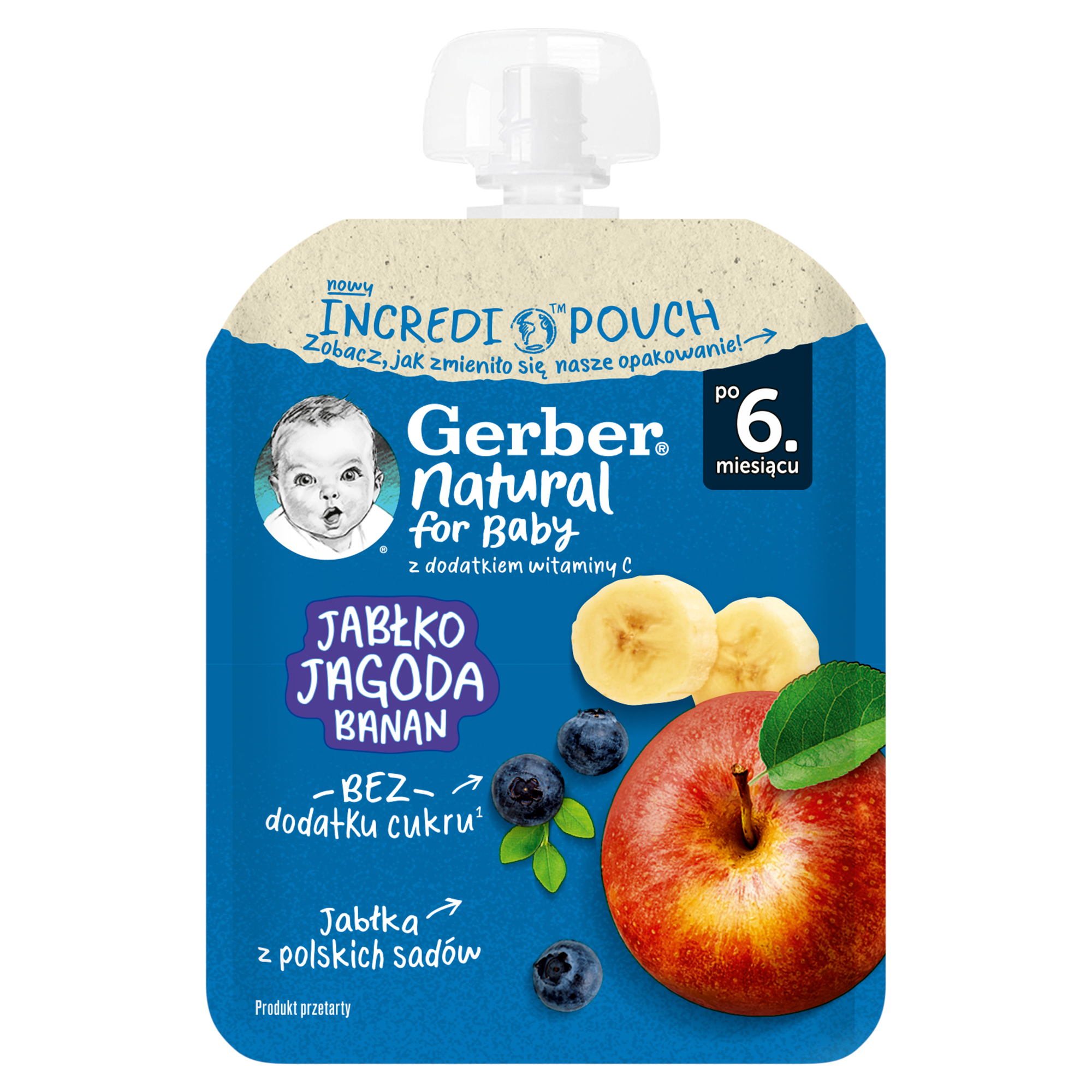 Gerber Natural For Baby Deserek jabłko-jagoda-banan po 6. miesiącu, 80 g zdjęcie