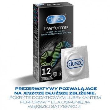 DUREX PERFORMA Prezerwatywy z substancją przedłużającą stosunek - 12 szt.