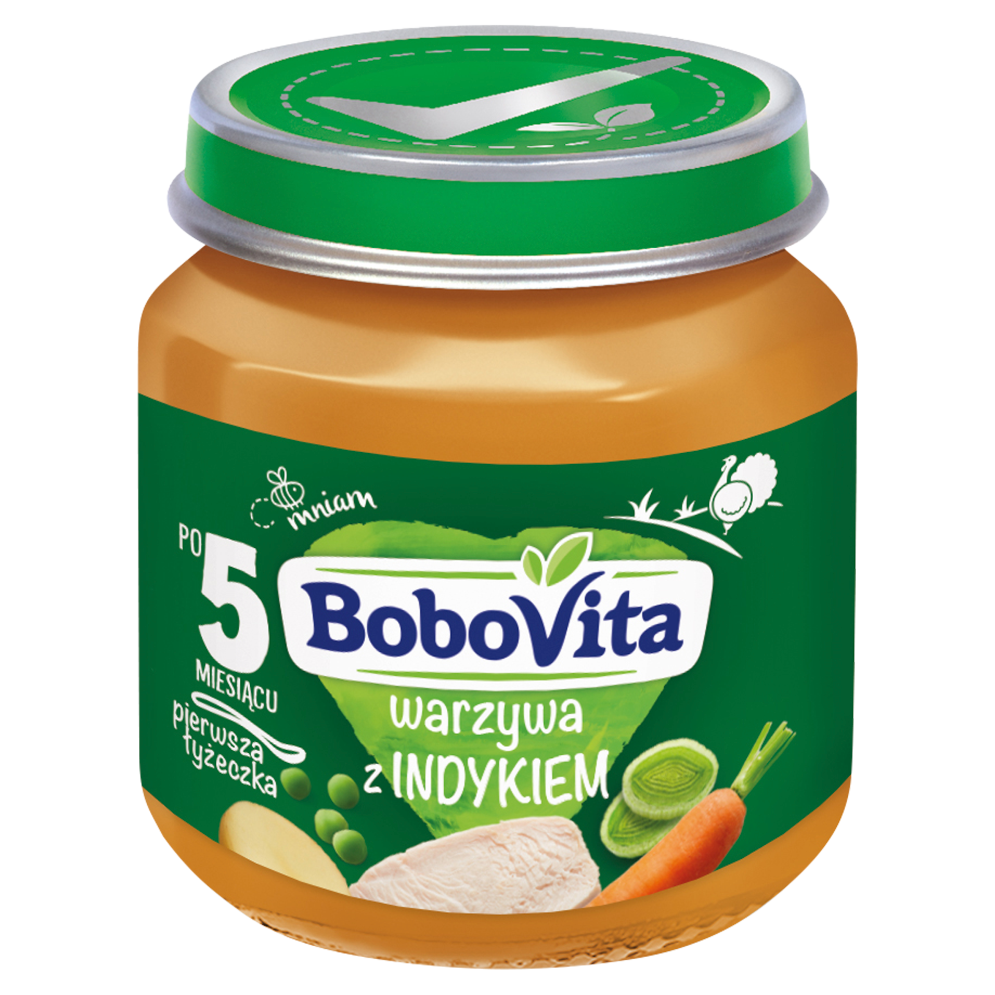 BOBOVITA Warzywa z indykiem po 5 m-cu - 125 g - cena, opinie, właściwości zdjęcie