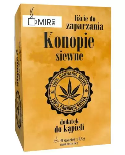 Konopie siewne dodatek do kąpieli liście do zaparzenia 20 saszetek zdjęcie