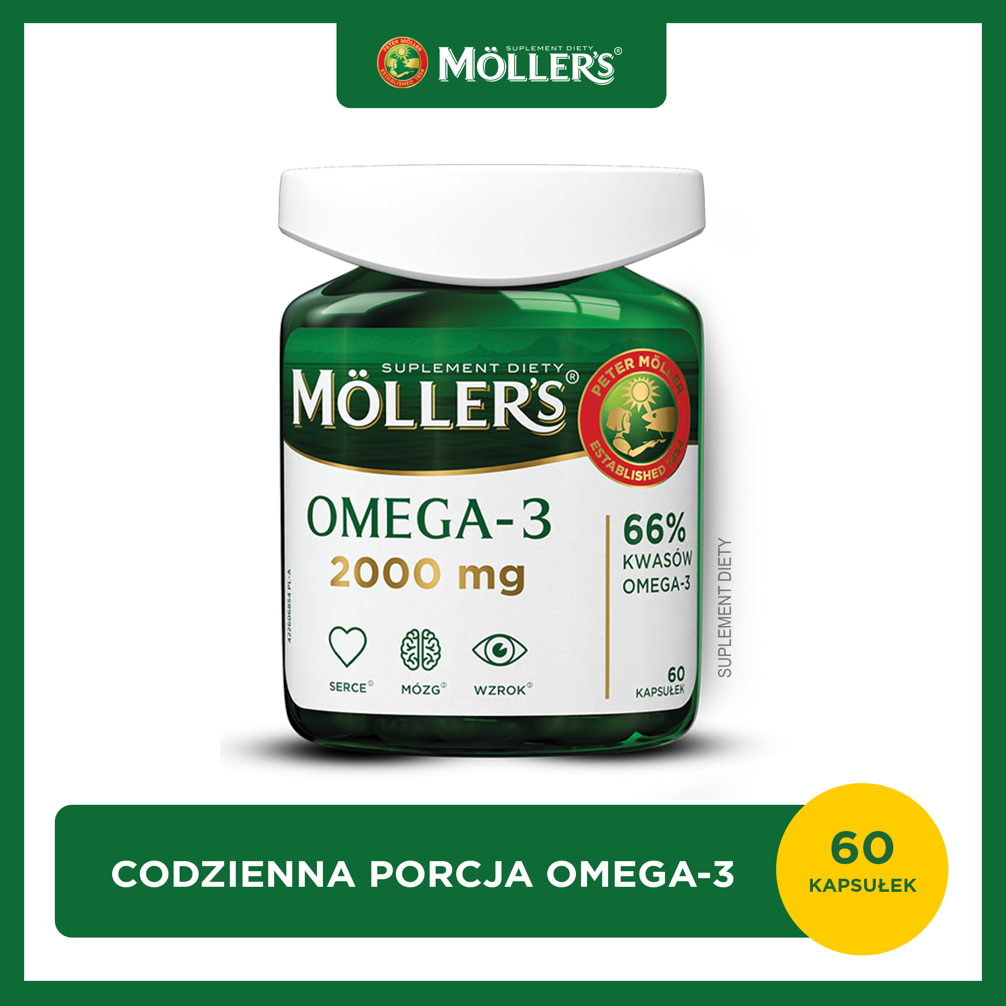Moller's Omega-3 2000 mg, kapsułki, 60 sztuk