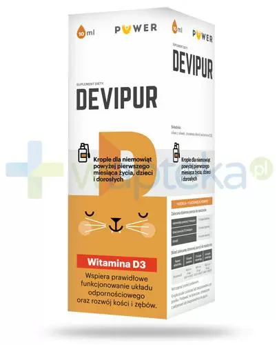 Puwer Devipur witamina D3, krople 10 ml zdjęcie