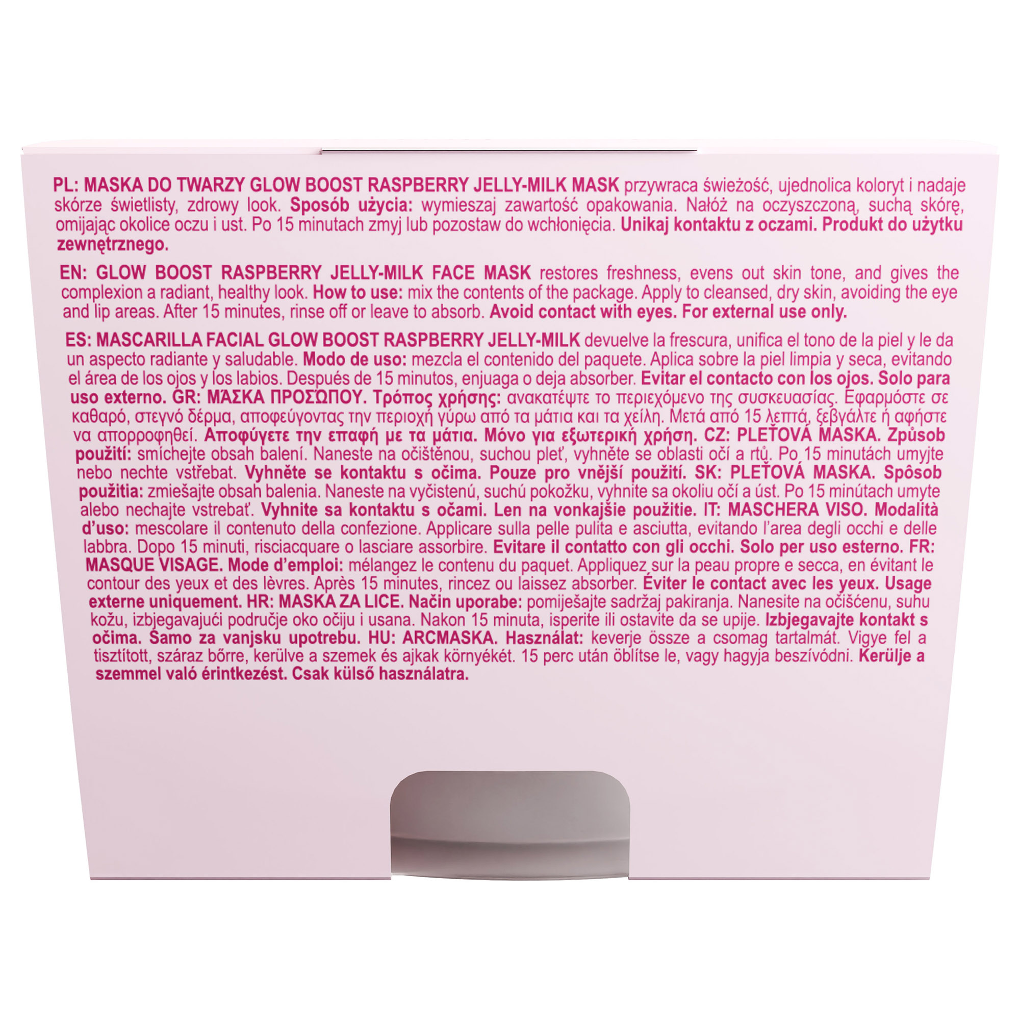 Nacomi Maska do twarzy Glow Boost Raspberry Jelly-Milk Mask, 80 ml