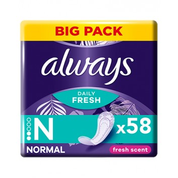 Always Dailies 3in1 Fresh Scent Fresh&Protect Normal Wkładki higieniczne, 58 sztuk