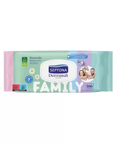 Septona Dermasoft Family Chamomile chusteczki nawilżane 100 sztuk zdjęcie