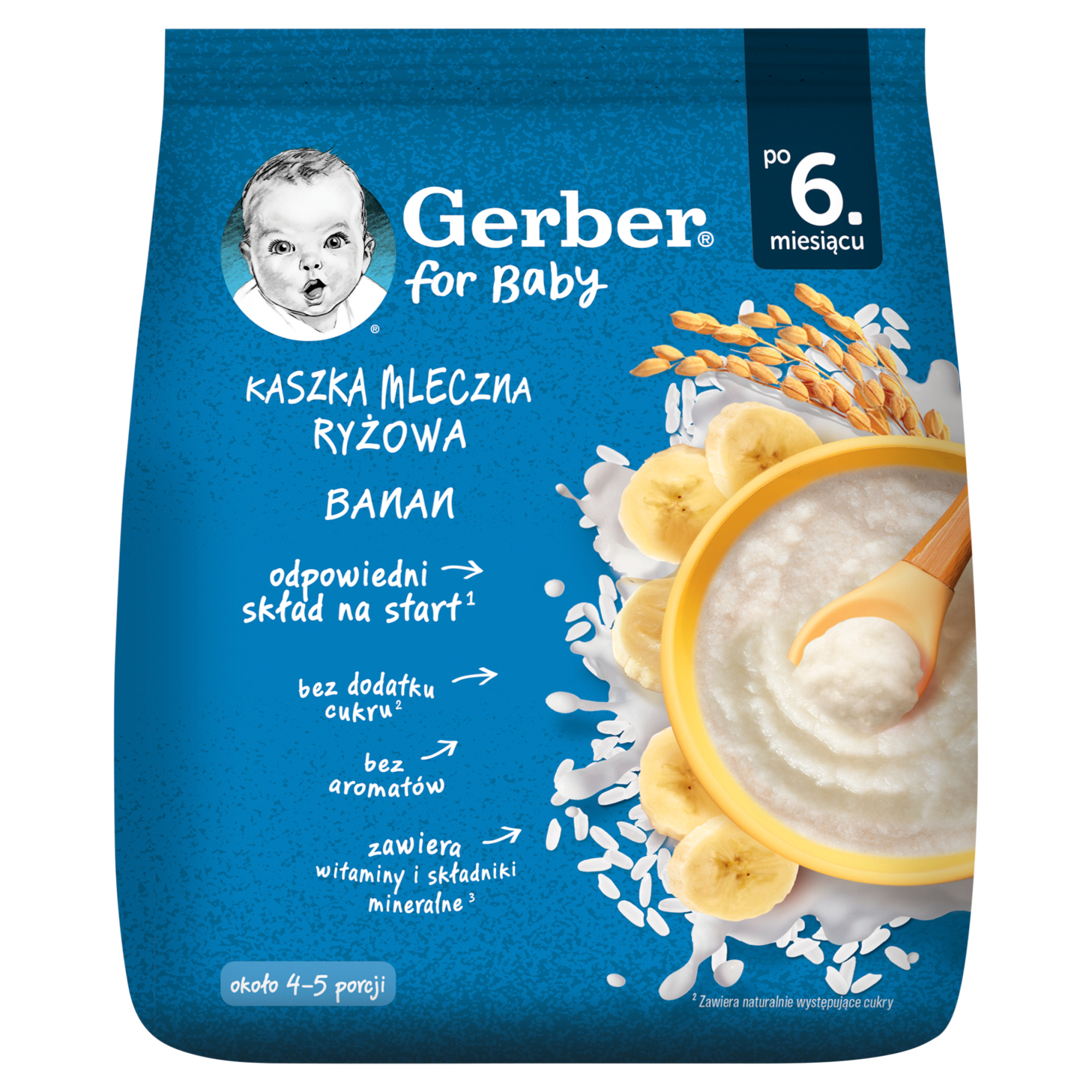 Gerber Kaszka mleczna ryżowa banan po 6. miesiącu, 160 g zdjęcie