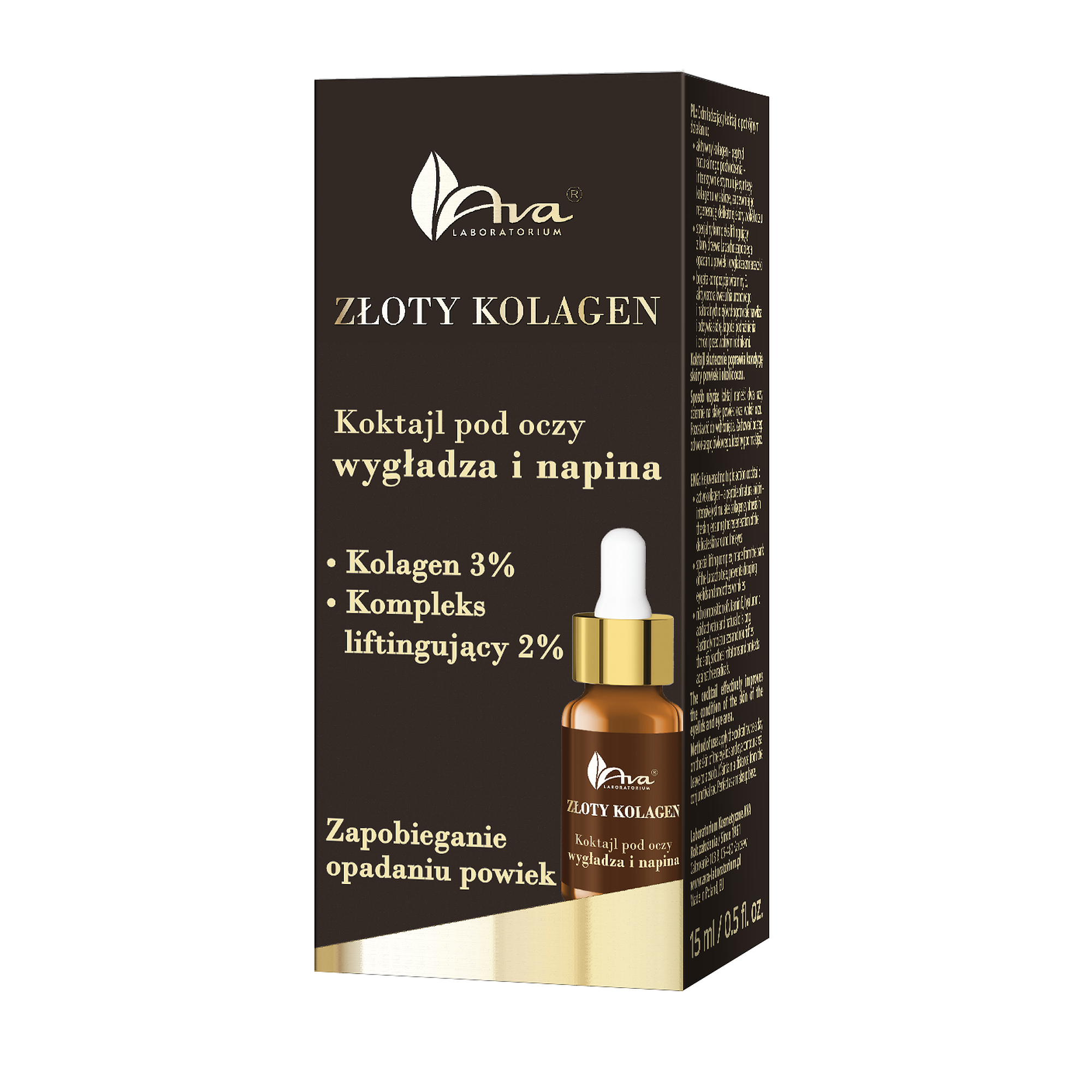 Ava Złoty Kolagen, koktajl pod oczy, 15 ml