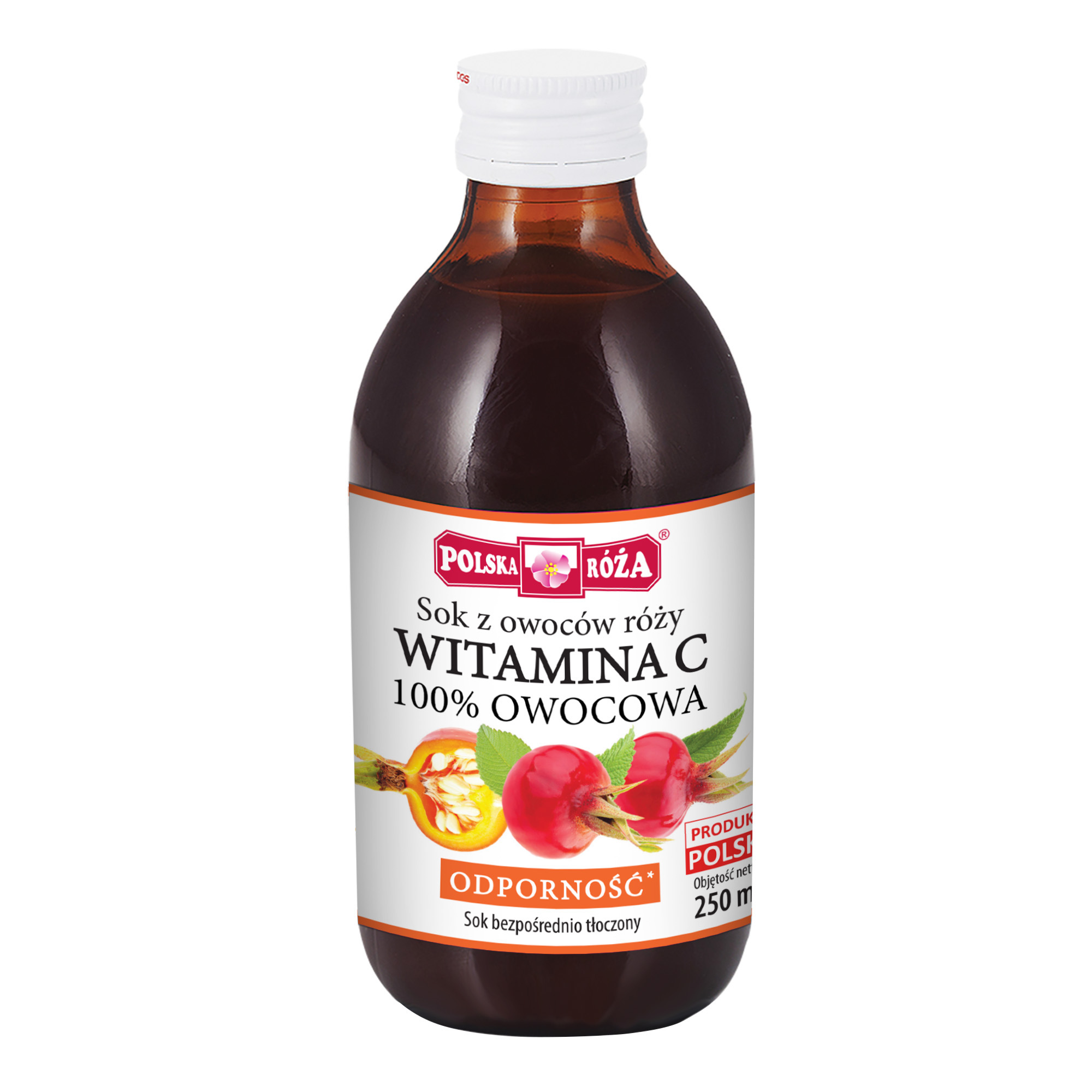 Polska Róża, Witamina C owocowa, sok z owoców róży, 250 ml zdjęcie