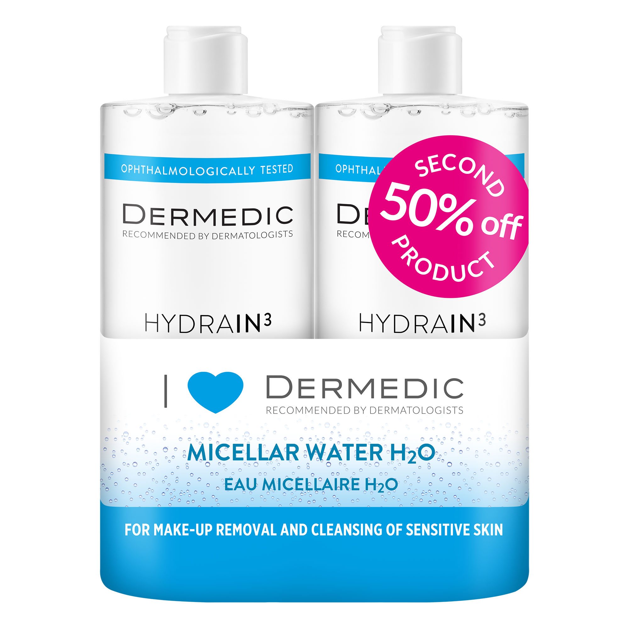 Dermedic Hydrain 3 Hialuro płyn micelarny H2O 2 x 500 ml zdjęcie