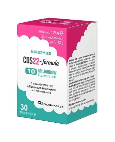 Pharmabest, CDS22-formula, 10 miliardów liofilizowanych kultur bakterii, 30 mikrokapsułek zdjęcie