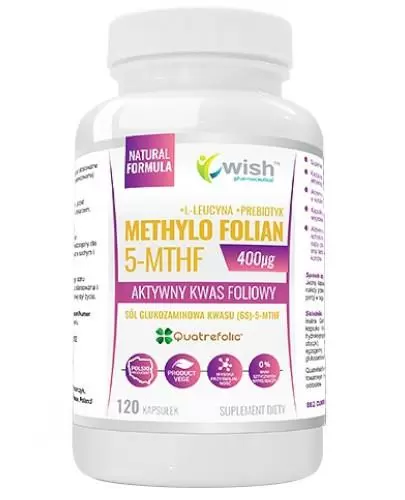 Wish Methylo Folian 5-MTHF 400 μg aktywny kwas foliowy 120 kapsułek zdjęcie