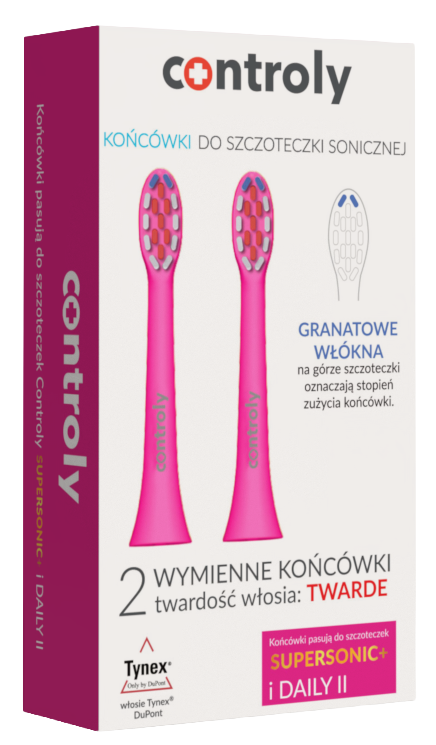 Hydrex Controly, końcówki twarde różowe do szczoteczki sonicznej Supersonic Daily II, 2x1 sztuka zdjęcie