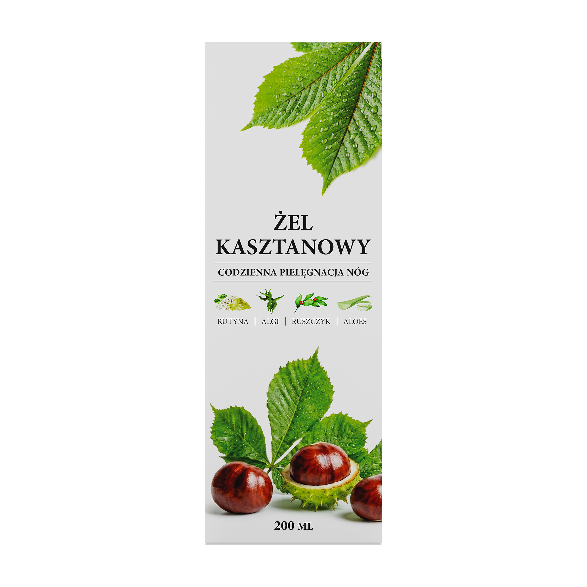Kasztanowy Żel do codziennej pielęgnacji nóg  z Rutyną Algami i Ruszczykiem - 200 ml zdjęcie
