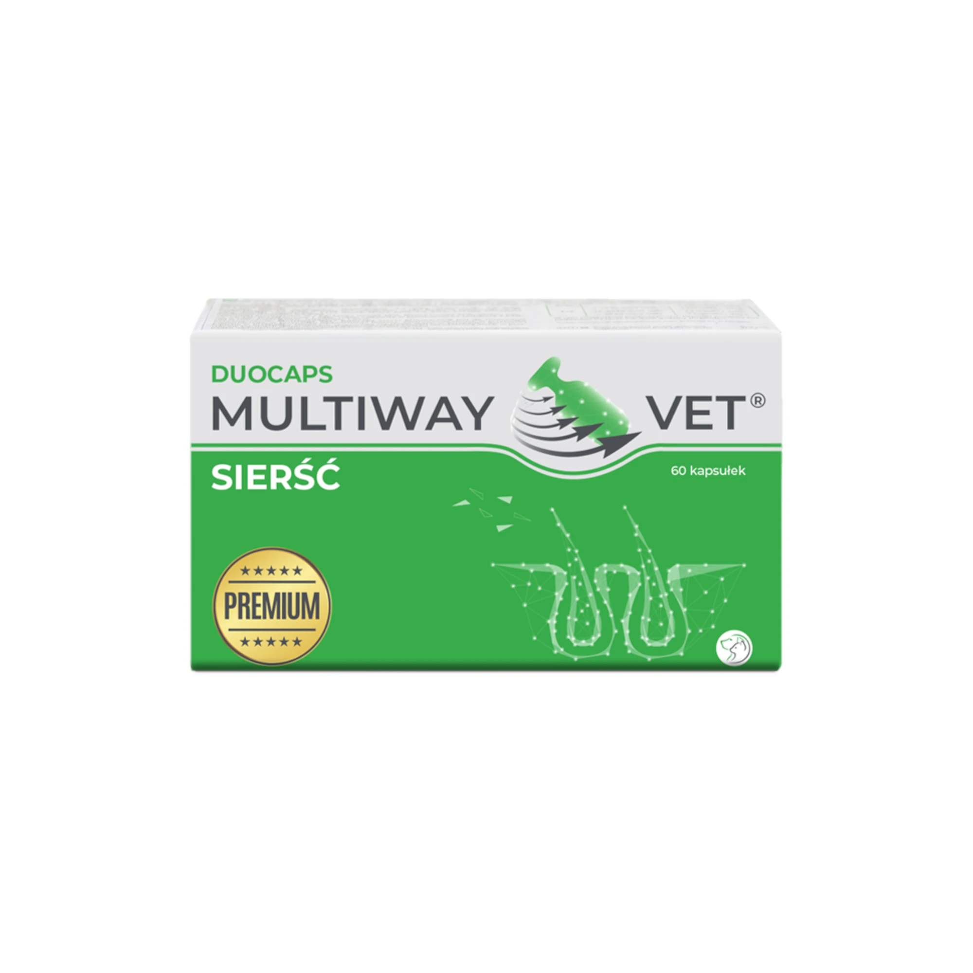 Multiway Vet Duocaps sierść, na sierść i skórę dla psa i kota, 60 kapsułek twist-off