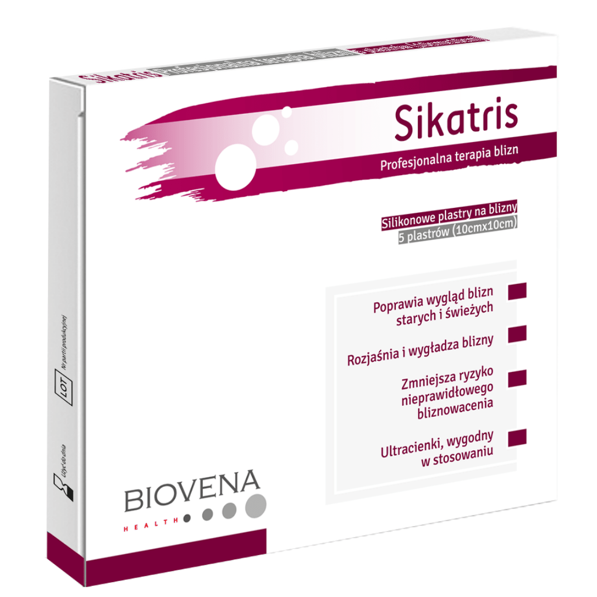 Sikatris plastry silikonowe na blizny 10cm x 10cm 5 sztuk zdjęcie
