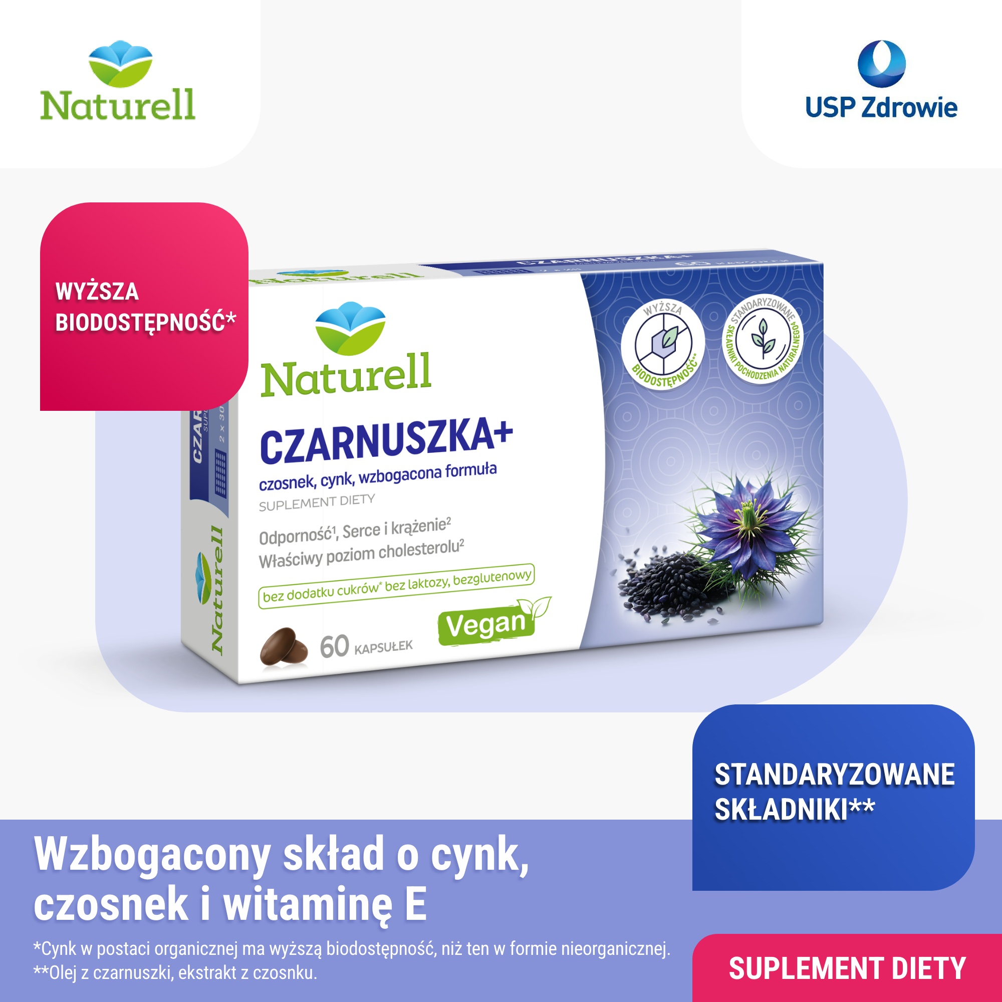 Naturell Czarnuszka+, kapsułki, 60 sztuk