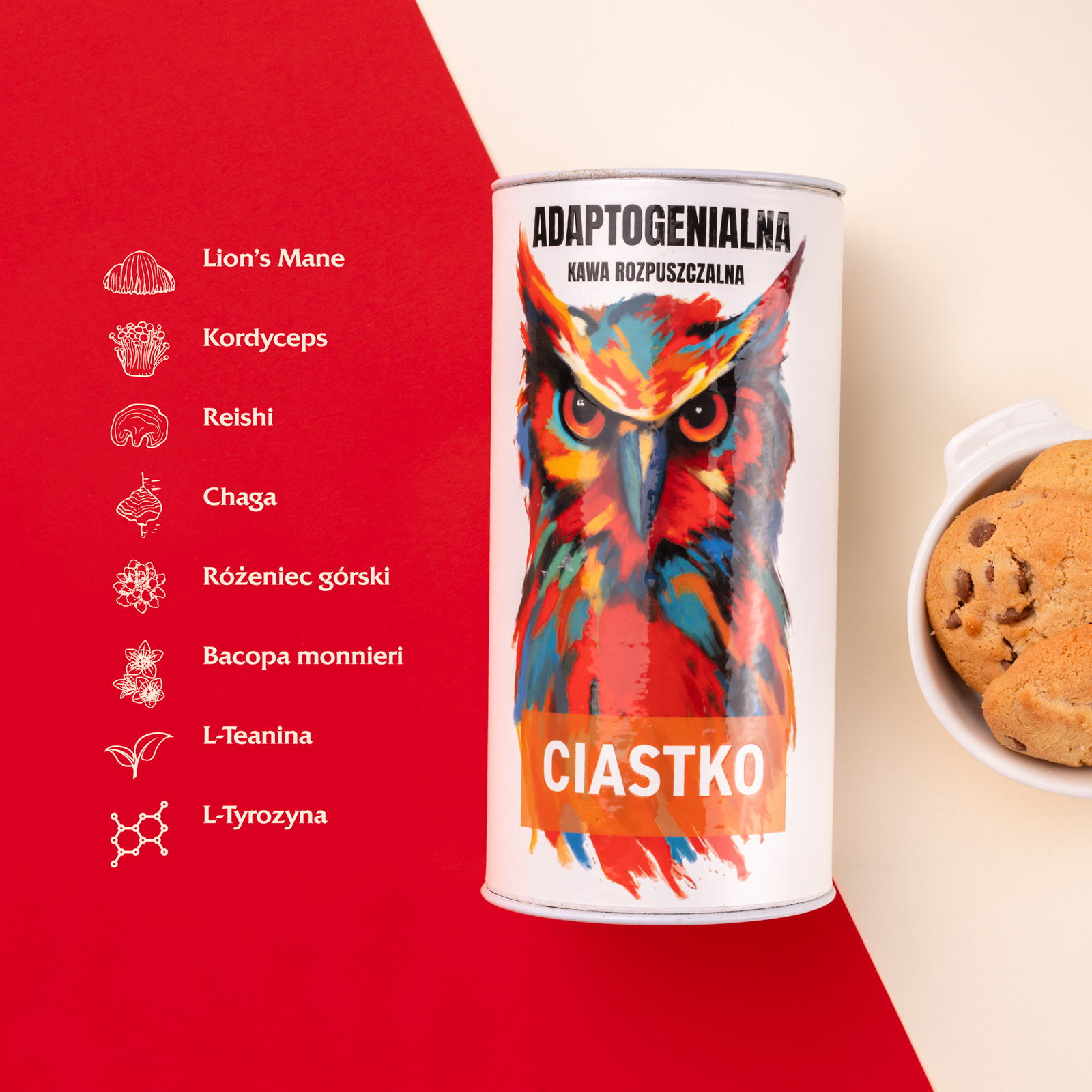 Adaptogenialna kawa rozpuszczalna ciastko, 100 g