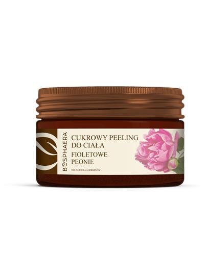 BOSPHAERA Cukrowy peeling do ciała Fioletowe peonie - 200 g. Do każdego rodzaju skóry. zdjęcie