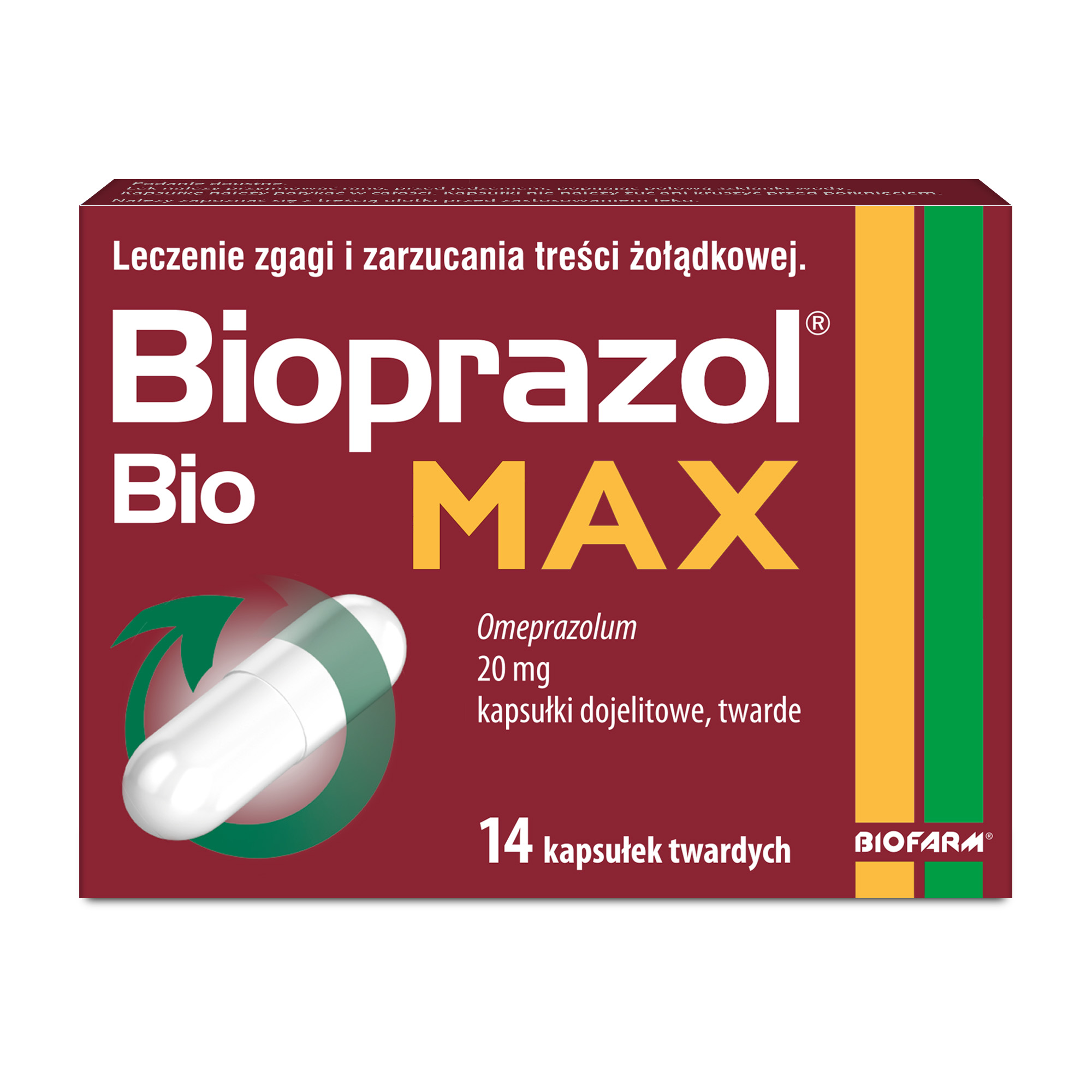 Bioprazol Bio Max, 20 mg, kapsułki dojelitowe twarde, 14 sztuk zdjęcie