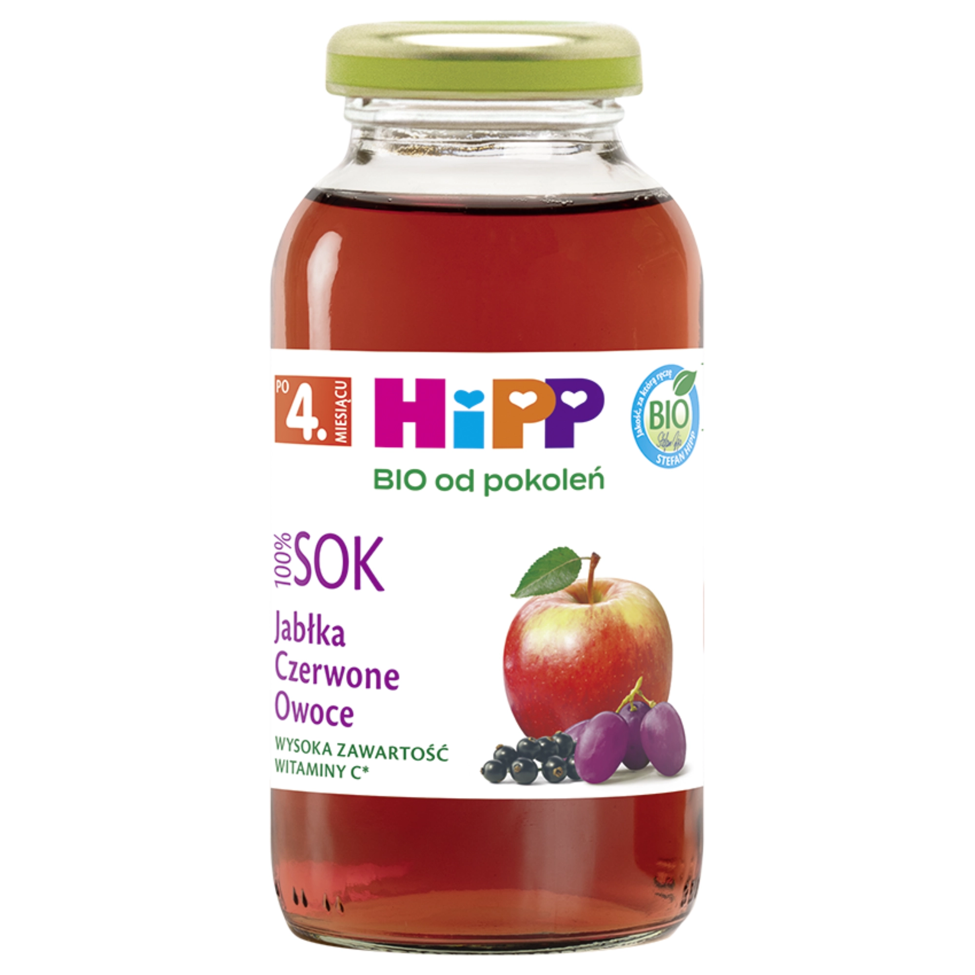 HiPP BIO od pokoleń, Sok Jabłka - Czerwone Owoce, po 4. m-cu, 200 ml zdjęcie