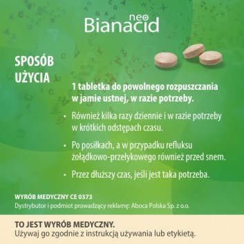NeoBianacid Nadkwaśność i Refluks, tabletki do ssania, 45 sztuk