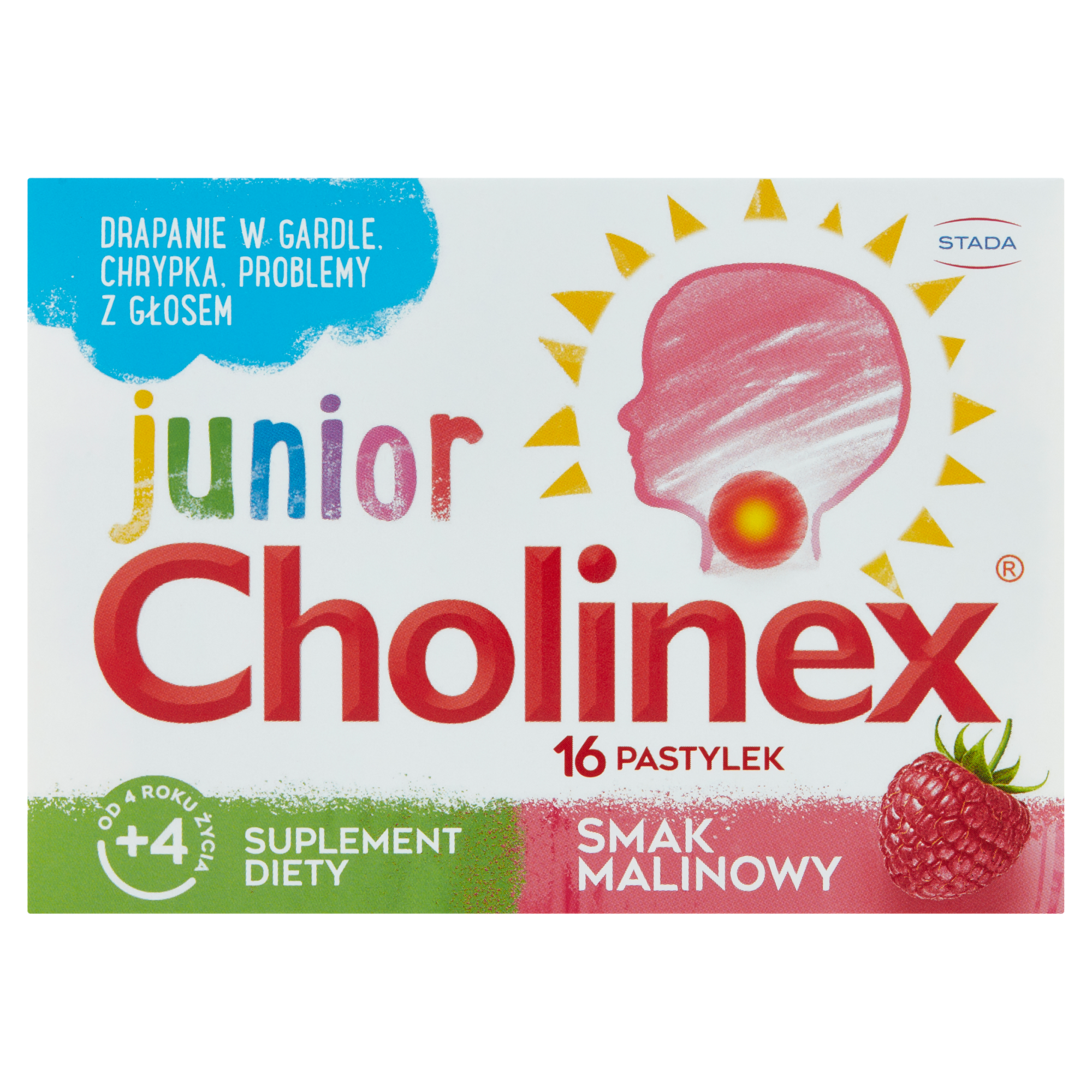 Cholinex Junior pastylki do ssania na ból gardła - 16 sztuk zdjęcie