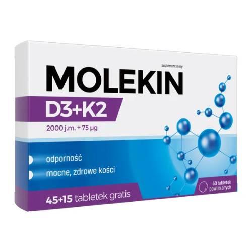 Molekin D3 + K2 45+15 tabletek powlekanych zdjęcie