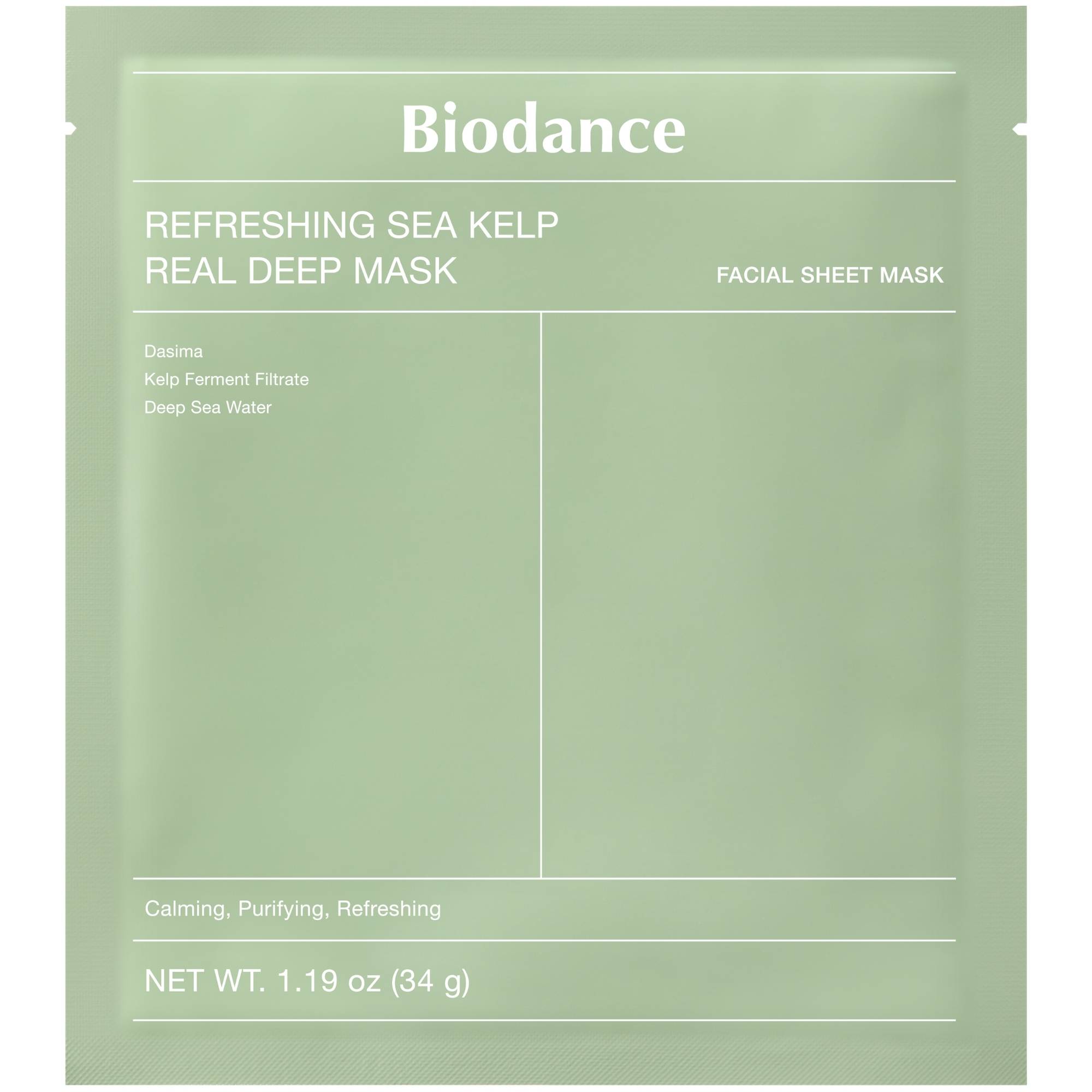 Biodance Refreshing Sea Kelp Real Deep Mask, hydrożelowa odświeżająca maska do twarzy, 1 sztuka zdjęcie