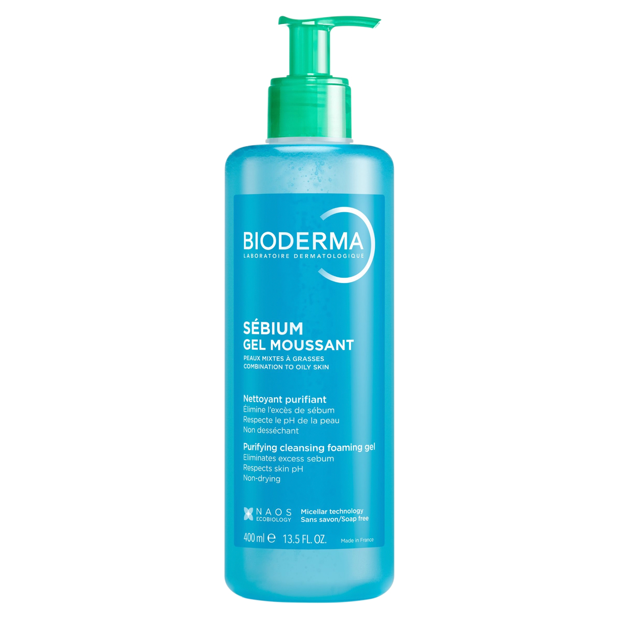 Bioderma Sebium Gel Moussant, antybakteryjny żel do mycia twarzy, skóra tłusta i mieszana, 400 ml zdjęcie