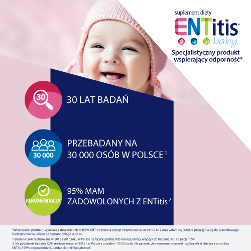 ENTitis Baby smak bananowy, dla dzieci powyżej 6 miesiąca życia 30 saszetek