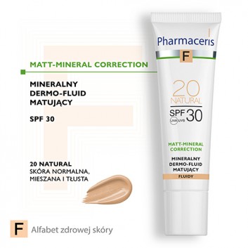 Pharmaceris F Mineralny dermo-fluid matujący Natural 20, 30 ml 