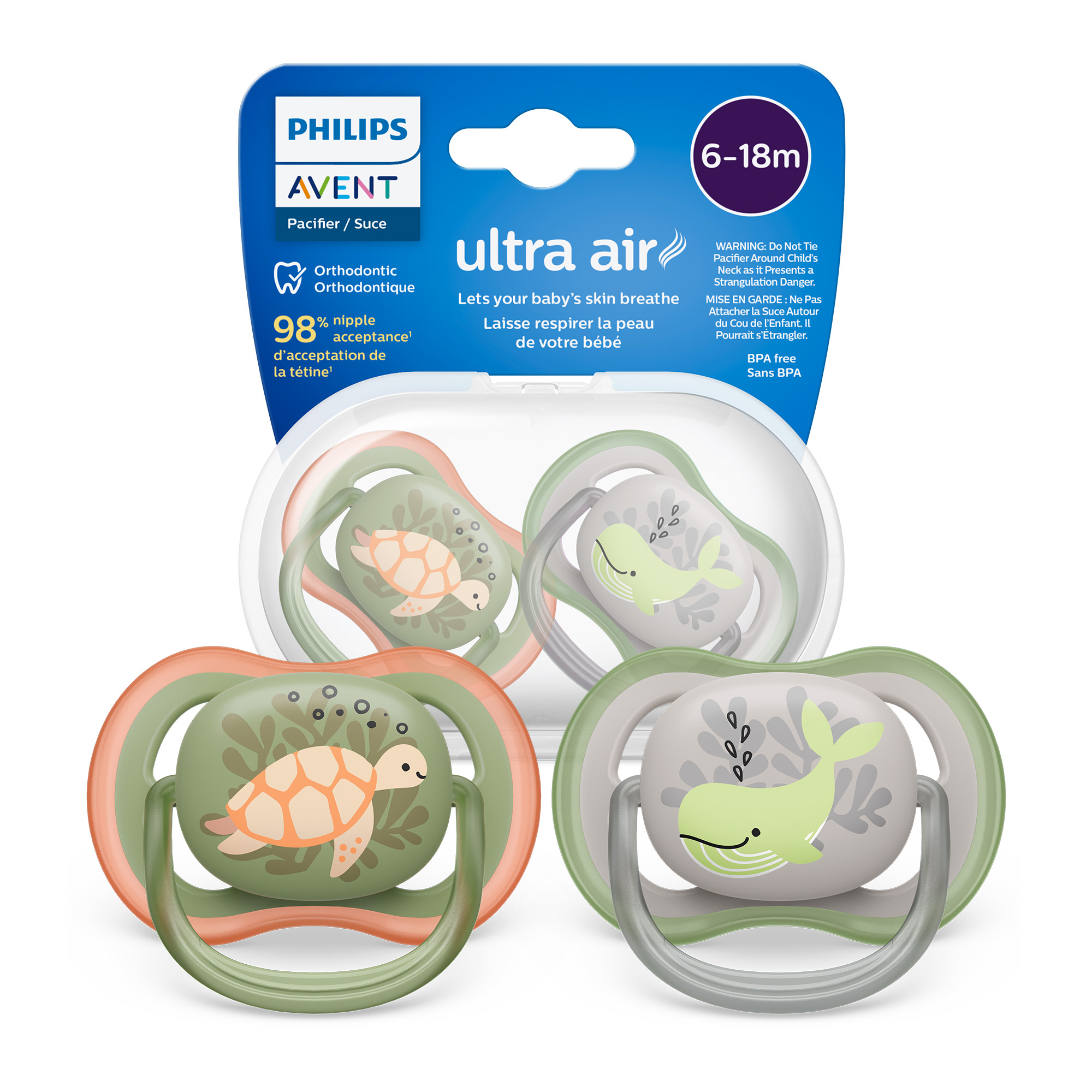 Avent Ultra Air SCF085/60 Smoczek uspokajający 6-18 m, 2 sztuki zdjęcie