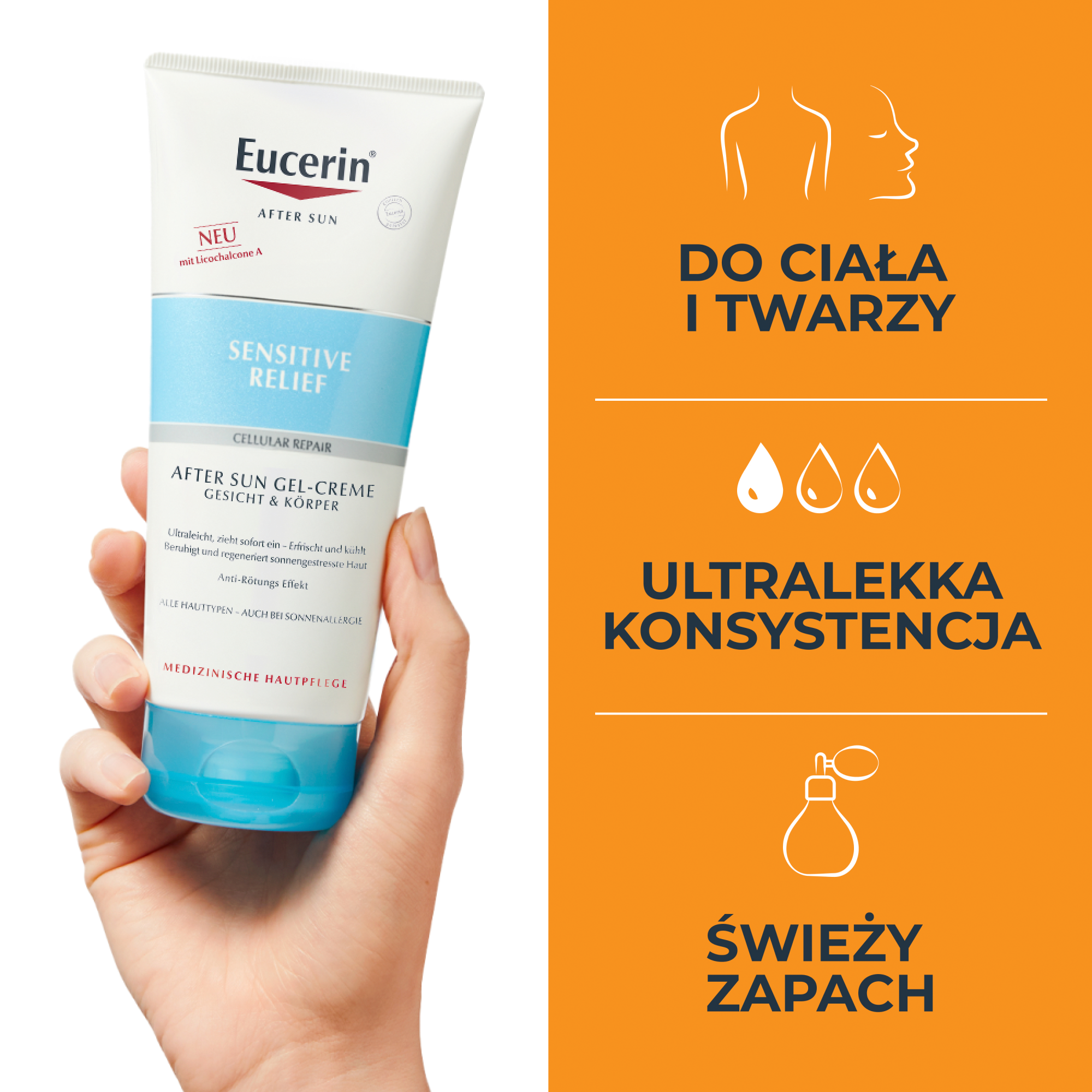 Eucerin After Sun, Żel-krem po opalaniu łagodzący, 200 ml