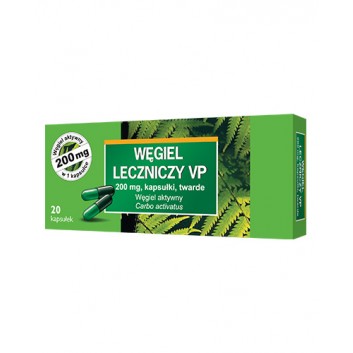 Węgiel leczniczy VP 200 mg - 20 kaps. Na zatrucia