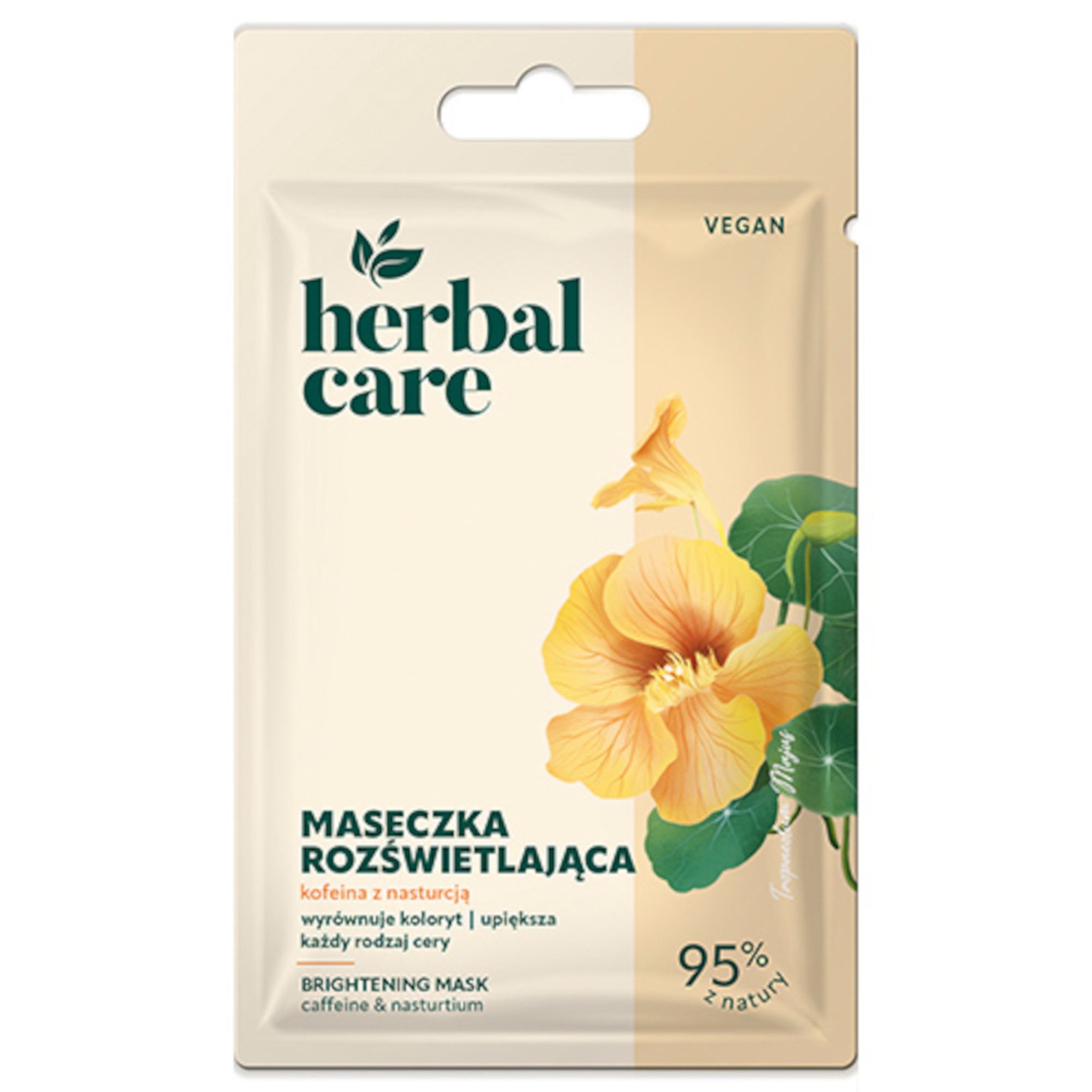 Herbal Care Rozświetlająca maseczka Kofeina z nasturcją, 7 g zdjęcie