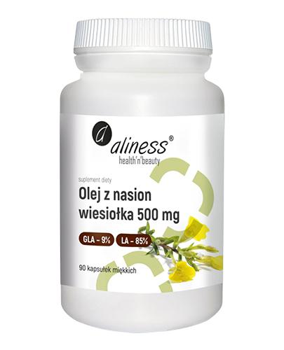 Aliness Olej z nasion wiesiołka 9%/85%  500 mg, 90 kapsułek, cena, opinie, stosowanie zdjęcie