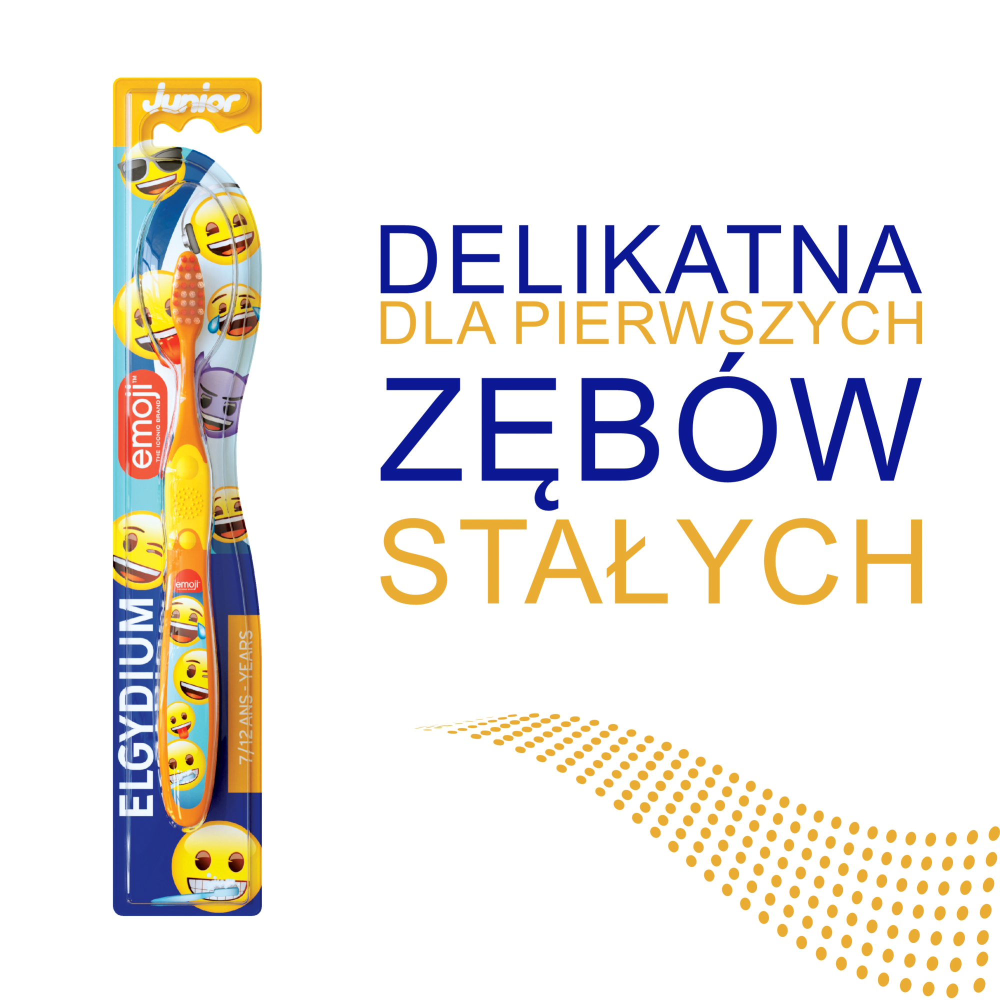 Elgydium Emoji Junior szczoteczka do zębów dla dzieci w wieku 7-12 lat 1 sztuka