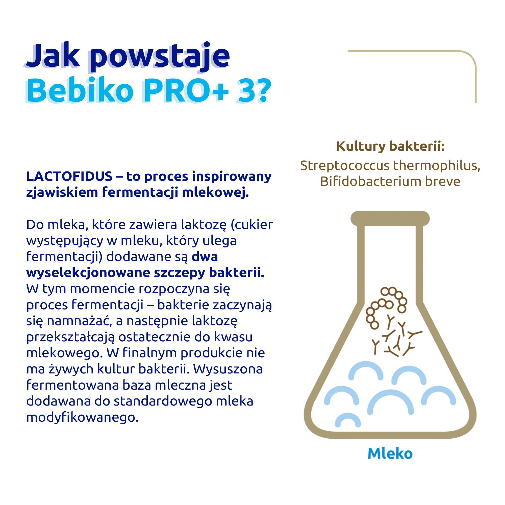 Bebiko PRO+ 3 odżywcza formuła na bazie mleka dla dzieci powyżej 1. roku życia, 700 g