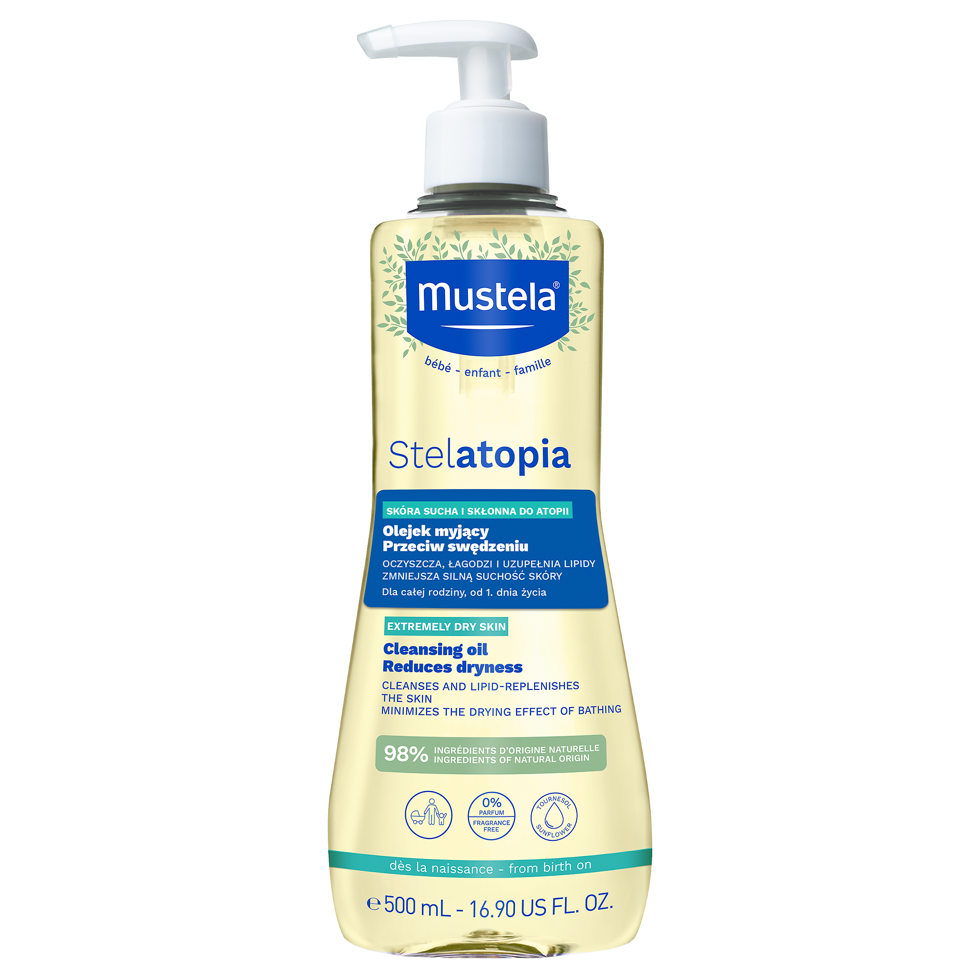 Mustela Stelatopia, olejek myjący skóra skłonna do atopii, 500 ml zdjęcie