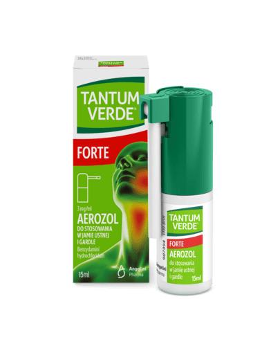 Tantum Verde Forte, 3 mg/ml, aerozol do stosowania w jamie ustnej i gardle, 15 ml zdjęcie