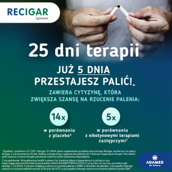 Recigar 1,5 mg, leczenie uzależnienia od nikotyny, tabletki, 100 sztuk