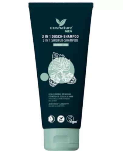 Cosnature Men Naturalny szampon & żel do twarzy i ciała z wyciągiem z szyszek chmielu 200 ml zdjęcie