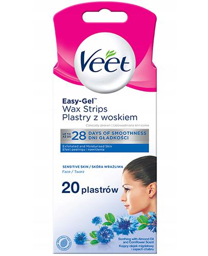 Veet Plastry z woskiem do depilacji twarzy dla skóry wrażliwej, 20 sztuk zdjęcie