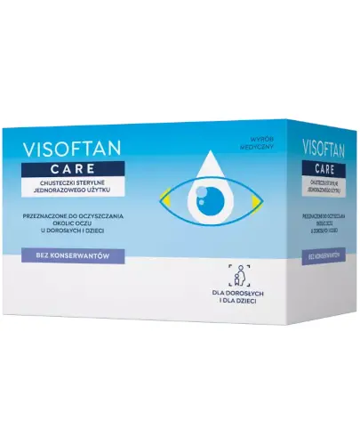 Visoftan Care Chusteczki do oczyszczania okolic oczu u dorosłych i dzieci 20 sztuk zdjęcie