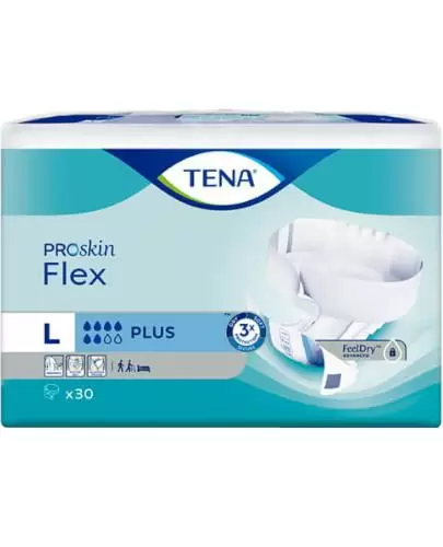 Tena ProSkin Flex Plus pieluchomajtki z regulowanym pasem mocującym rozmiar L 30 sztuk zdjęcie