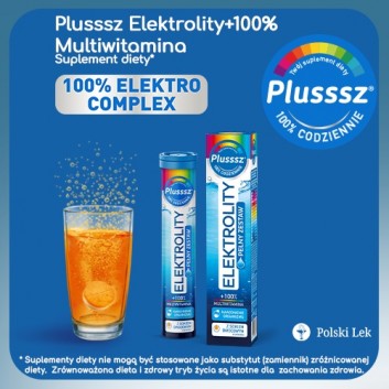 Plusssz Elektrolity + 100% Multiwitamina 24 tabletki musujące