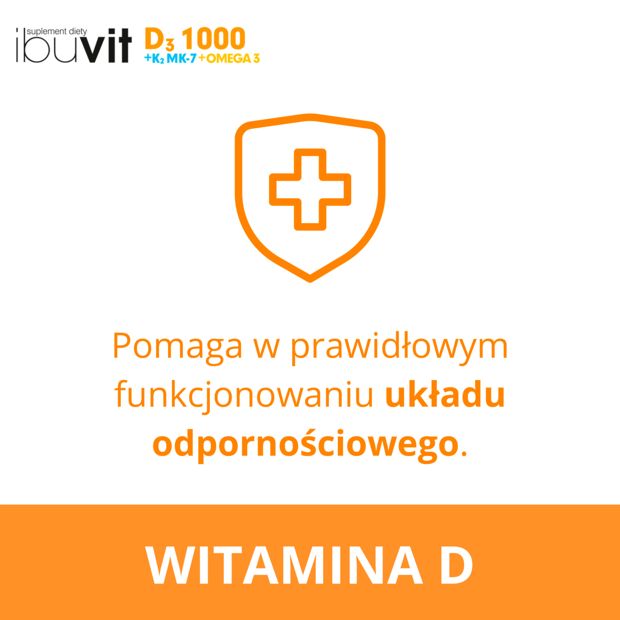 IbuVit D3 + K2 MK-7 1000 Omega-3 witamina D3 dla dzieci 6+, młodzieży i dorosłych 30 kapsułek