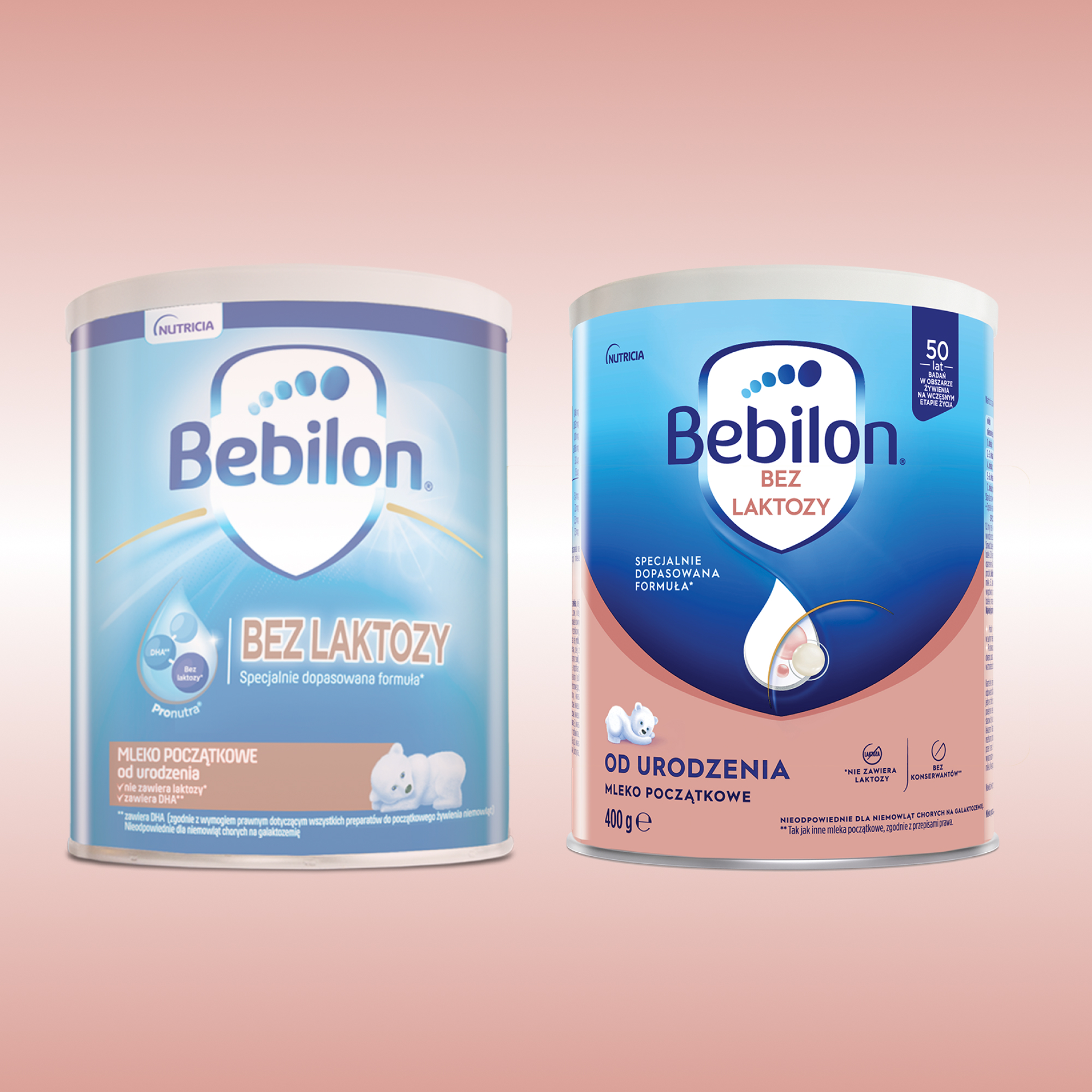 Bebilon bez laktozy, mleko początkowe od urodzenia, 400g